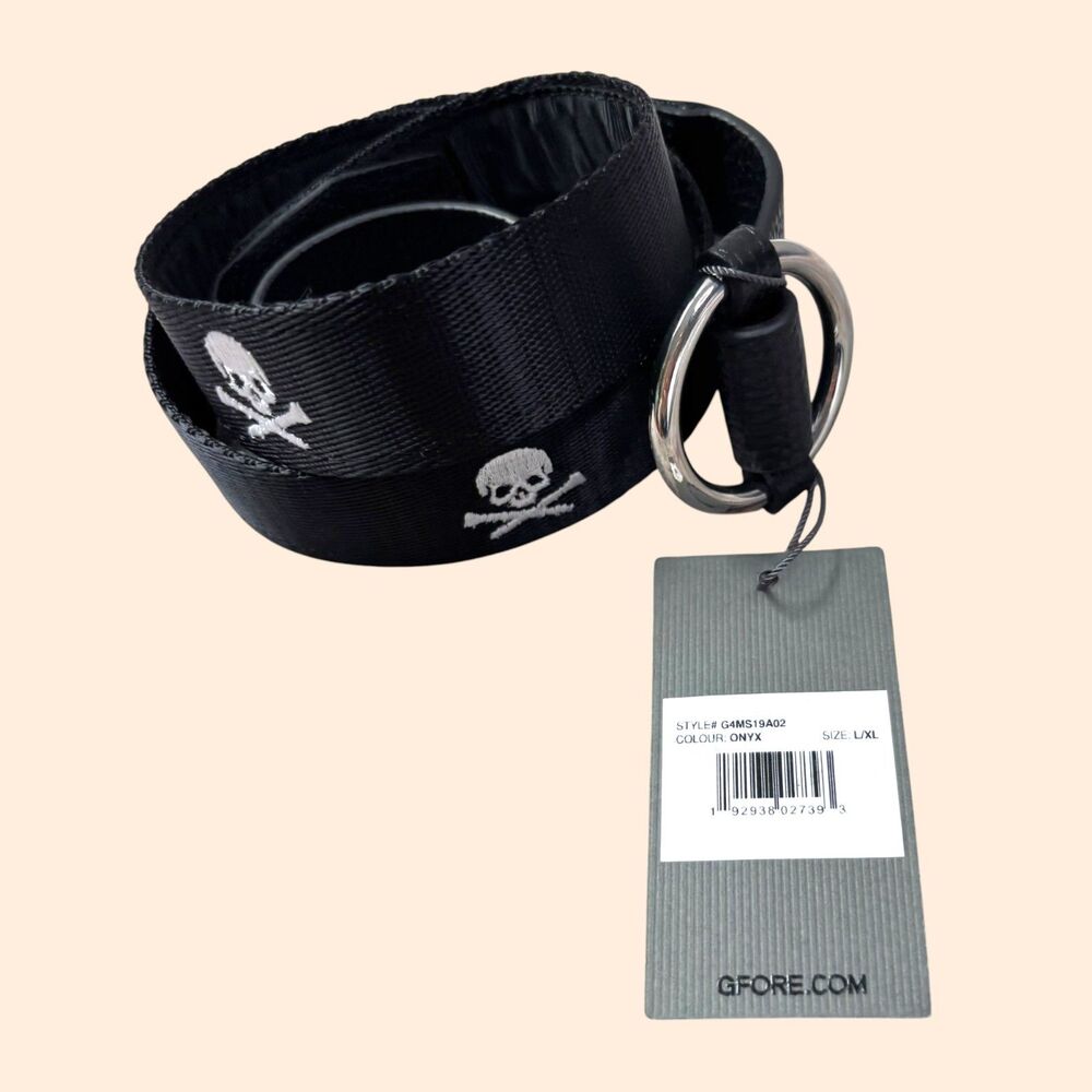 G/FORE Onyx Skull Belt
